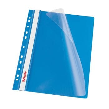 Dosar Esselte albastru cu sina si 11 perforatii A4 plastic (set)