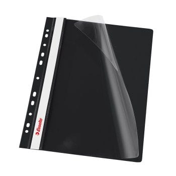 Dosar Esselte negru cu sina 11 perforatii A4 plastic 10buc (set)