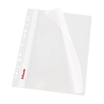 Dosar Esselte alb cu sina si 11 perforatii A4 plastic 10buc (set)