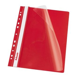 Dosar Esselte rosu cu sina si 11 perforatii A4 plastic 10buc (set)