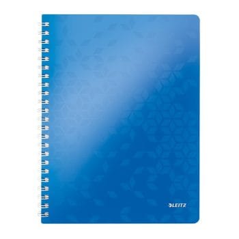 Caiet de birou Leitz WOW PP spira A4 matematica albastru met