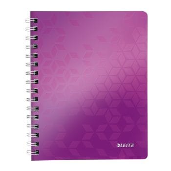 Caiet de birou Leitz WOW PP spira A5 mate mov met