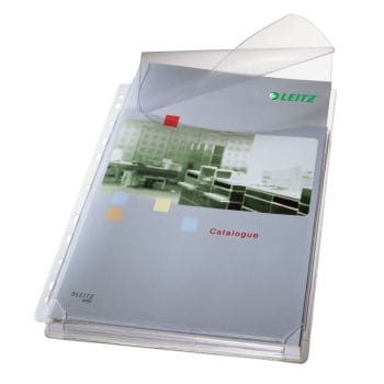 File protectie Leitz Jumbo transparent cu clapa orange peel (set)