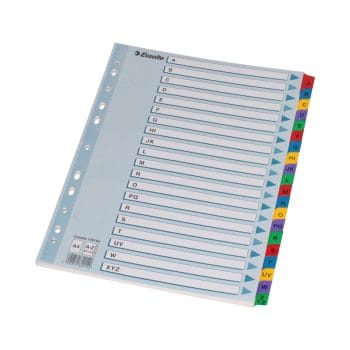 Separatoare Esselte Mylar alb index laminat A-Z 225x297mm