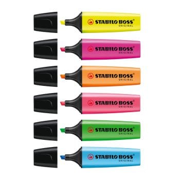 Textmarker Stabilo Boss corp plastic vfretezat 2-5mm 6buc/um