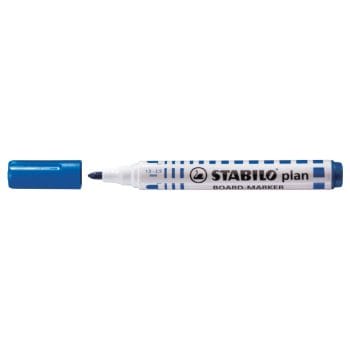 Marker pt tabla Stabilo Plan vf.rotund 2.5-3.5mm albastru