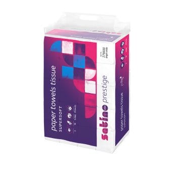 Prosoape pliate albe W Satino Prestige 2str 120buc*25pach/um