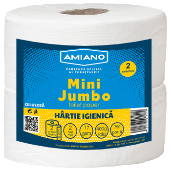 Hartie igienica Mini  HARTIE IG , alba, 2 straturi, 2 role (set)