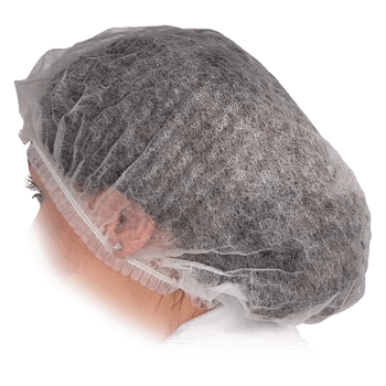 Bonete unica folosinta cu elastic top clip, alb, 100 buc/set (set)