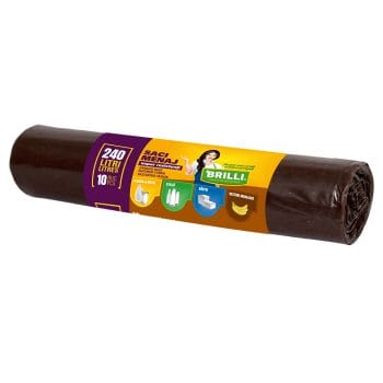 Saci menajeri colectare selectiva  240l, 10 buc, maro (set)