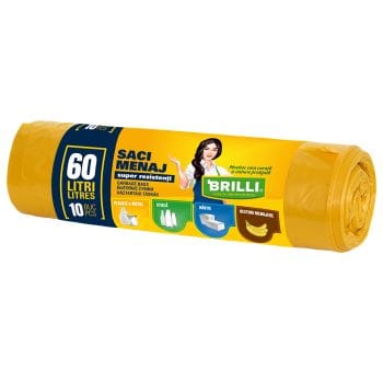 Saci menajeri colectare selectiva  60l, 10 buc, galbeni (set)