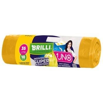 Saci menajeri Uno, , 35l, 10 buc/set, galbeni (set)