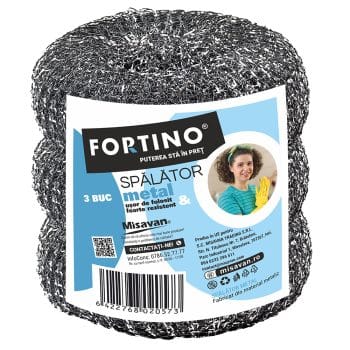 Burete metal spiralat pentru vase Fortino, 12g, 3 buc/tipla (set)