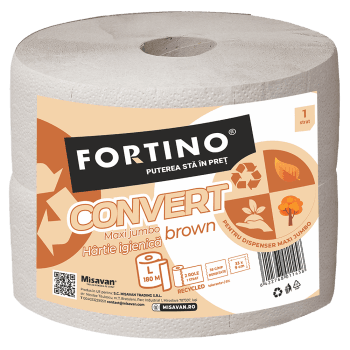 Hartie igienica Maxi  HARTIE IG Fortino, convert brown, 1 strat, 2 role (set)