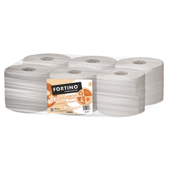 Hartie igienica Mini  HARTIE IG Fortino, eConvert brown, 1 strat, 12 role (bax)