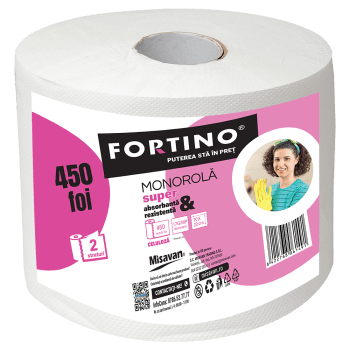 Prosop hartie monorola Fortino, 2 straturi, 450 foi (buc)