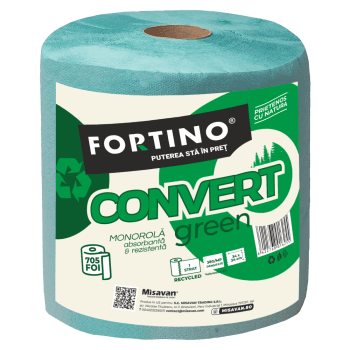 Prosop hartie monorola Convert green, Fortino, 1 strat, 705 foi (buc)