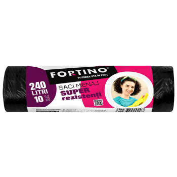 Saci menajeri Fortino 240l, 10buc/set, negri (set)