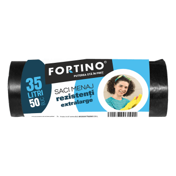 Saci menajeri Fortino 35l, 50buc/set, negri (set)