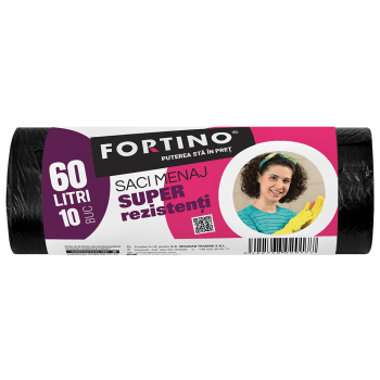 Saci menajeri Fortino 60l, 10buc/set, negri (set)