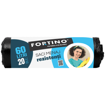 Saci menajeri Fortino 60l, 20buc/set, negri (set)