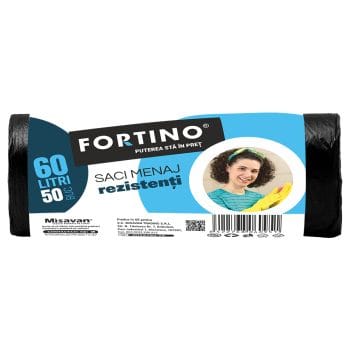 Saci menajeri Fortino 60l, 50 buc/set, negri (set)