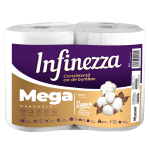 Prosop hartie monorola Infinezza Mega, 2 role/set, 2 straturi, 2*206 foi (set)