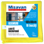 Laveta microfibra pentru geam , 40*40cm, 10buc/set, galben (set)