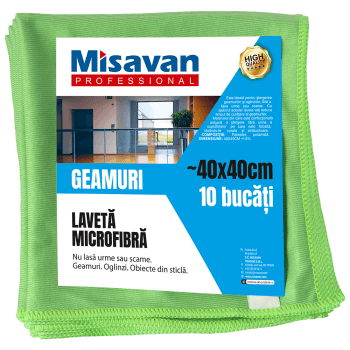 Laveta microfibra pentru geam , 40*40cm, 10buc/set, albastra, verde (set)