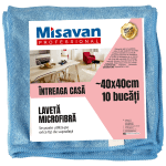 Laveta microfibra  Intreaga casa, 40*40cm, 10buc/set, albastru (set)