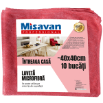 Laveta microfibra  Intreaga casa, 40*40cm, 10buc/set, rosu (set)
