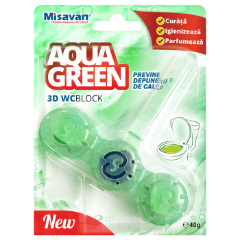 Odorizant toaleta  Aqua Green 3D 40g (buc)