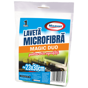 Laveta microfibra cu 2 fete  Magic Duo, 30*32cm, 1 buc/set (buc)
