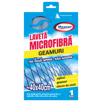 Laveta microfibra pentru geam , 40*40cm, 1buc/set (buc)