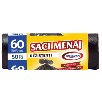 Saci menajeri  60l,  50 buc/set, negri (set)