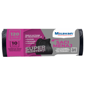 Saci menajeri  120l, 10 buc, negru (set)