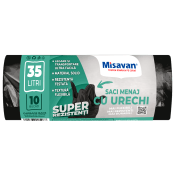 Saci menajeri  35l, 10 buc, negri (set)