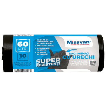 Saci menajeri  60l,  10 buc, negri (set)