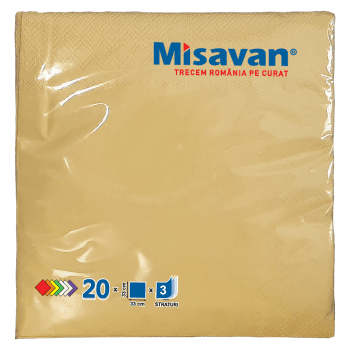 Servetele masa , crem, 3 straturi, 33x33cm, 20 bucati/set (set)