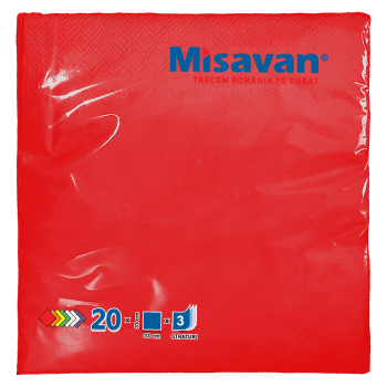 Servetele masa , rosu, 3 straturi, 33x33cm, 20 bucati/set (set)