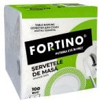 Servetele masa Fortino, alb, 1 strat, 25*25cm, 100 bucati/set (set)