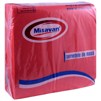 Servetele masa , rosu, 2 straturi, 33x33cm, 40 bucati/set (set)