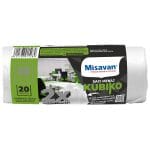 Saci menajeri Kubiko 35l, 20buc/set, albi (set)