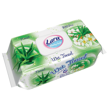 Servetele umede Lara, Aloe vera, 100 buc (buc)