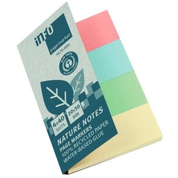 Index autoadeziv InFO din hartie reciclata 20x50mm 4 culori