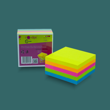 CUB STICKY NOTES RO-CLIPS 75X75MM NEON 5 CUL 400F RO-SNN5C