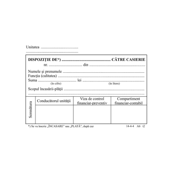 DISPOZITIE PLATA CASIERIE