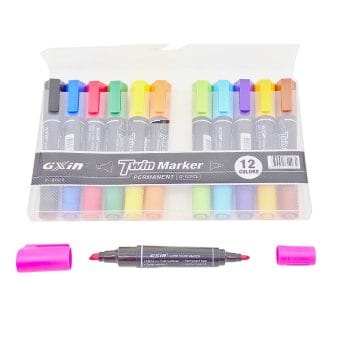 PERMANENT MARKER TWIN 12CUL/SET G-122CL