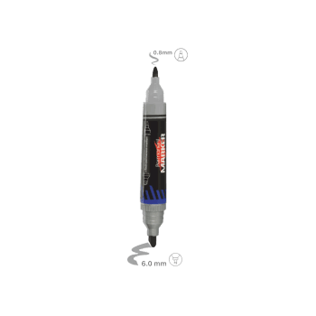 PERMANENT MARKER TWIN NEGRU FO-PM05 FLEXOFFICE