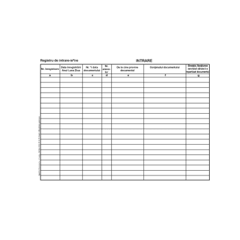 REGISTRU CORESPONDENTA INTRARE IESIRE ORIZONTAL